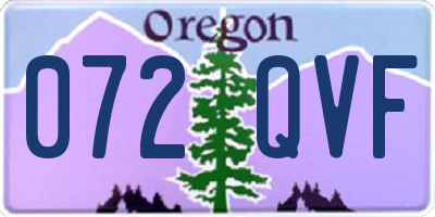 OR license plate 072QVF