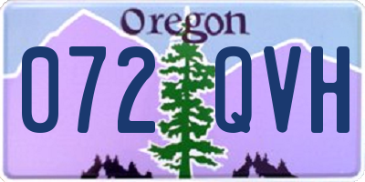OR license plate 072QVH