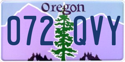 OR license plate 072QVY