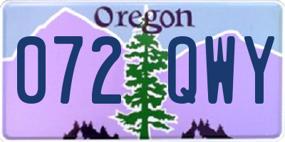 OR license plate 072QWY