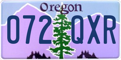 OR license plate 072QXR