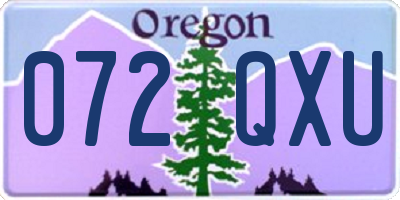 OR license plate 072QXU
