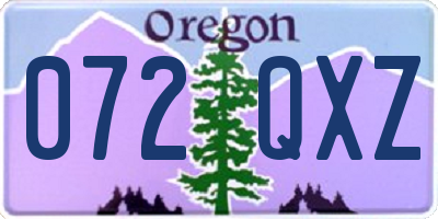 OR license plate 072QXZ