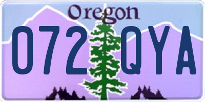 OR license plate 072QYA