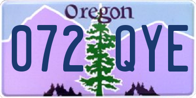 OR license plate 072QYE