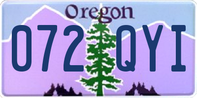 OR license plate 072QYI