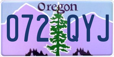 OR license plate 072QYJ