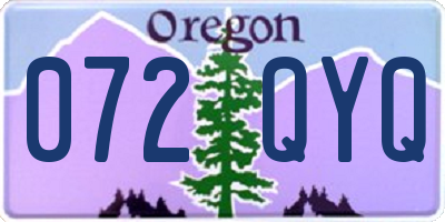 OR license plate 072QYQ