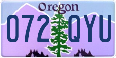 OR license plate 072QYU