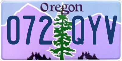 OR license plate 072QYV