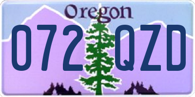 OR license plate 072QZD