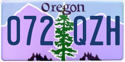 OR license plate 072QZH
