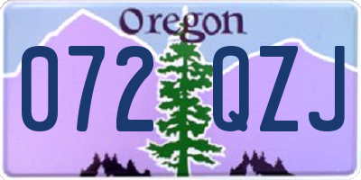 OR license plate 072QZJ