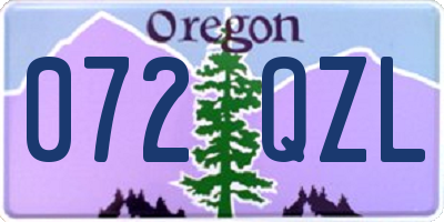 OR license plate 072QZL