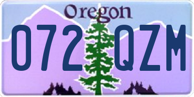 OR license plate 072QZM