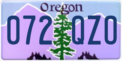 OR license plate 072QZO