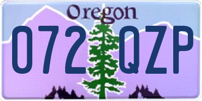 OR license plate 072QZP