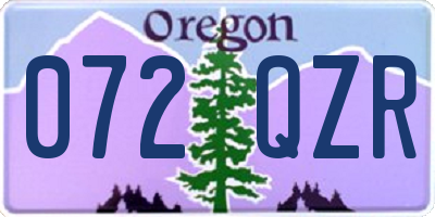 OR license plate 072QZR