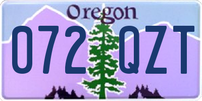 OR license plate 072QZT