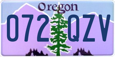 OR license plate 072QZV
