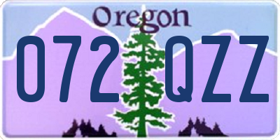 OR license plate 072QZZ