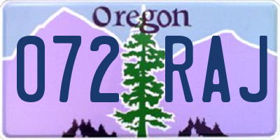 OR license plate 072RAJ