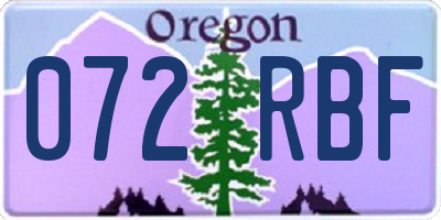 OR license plate 072RBF