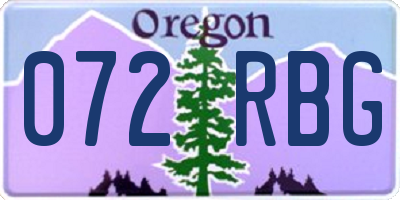 OR license plate 072RBG