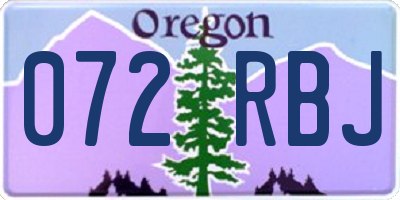 OR license plate 072RBJ