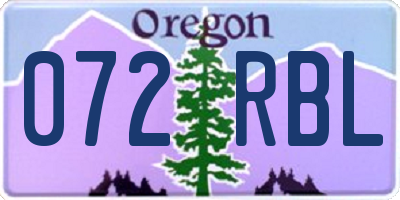 OR license plate 072RBL
