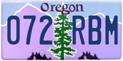 OR license plate 072RBM
