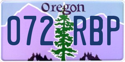 OR license plate 072RBP