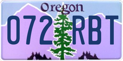 OR license plate 072RBT