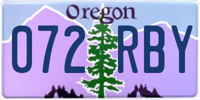OR license plate 072RBY