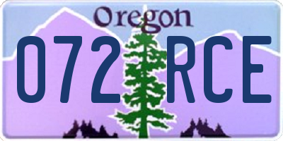 OR license plate 072RCE
