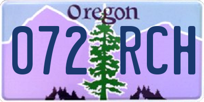 OR license plate 072RCH