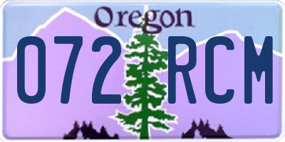 OR license plate 072RCM