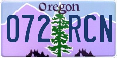 OR license plate 072RCN