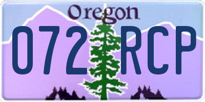 OR license plate 072RCP