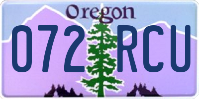 OR license plate 072RCU