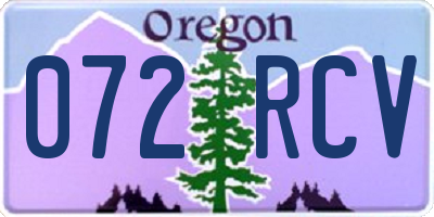 OR license plate 072RCV