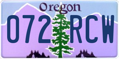 OR license plate 072RCW