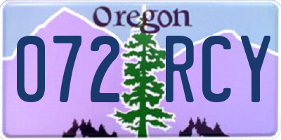 OR license plate 072RCY