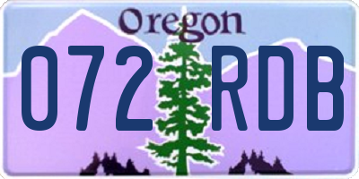 OR license plate 072RDB