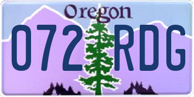 OR license plate 072RDG