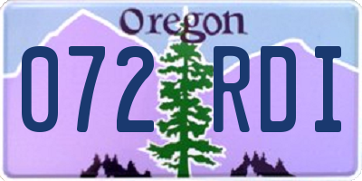 OR license plate 072RDI