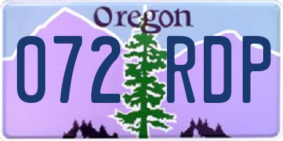 OR license plate 072RDP