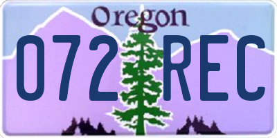 OR license plate 072REC
