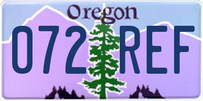 OR license plate 072REF
