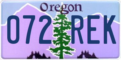 OR license plate 072REK